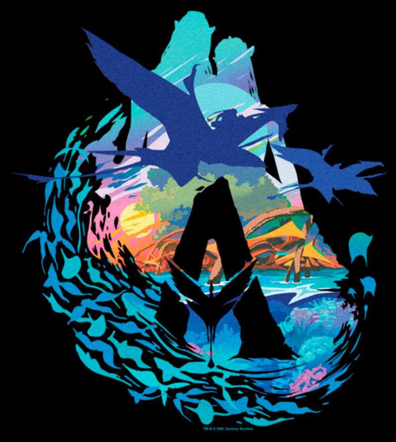Women's Avatar: The Way of Water Great Leonopteryx Silhouette Scenic Logo T-Shirt