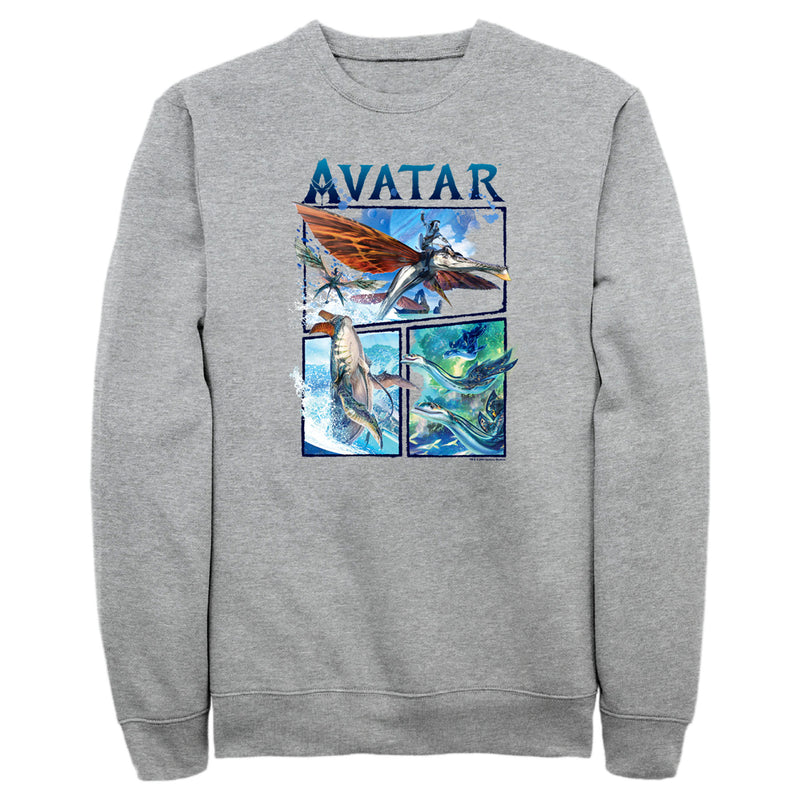 Men's Avatar: The Way of Water Watercolor Air and Sea Creatures Logo Sweatshirt