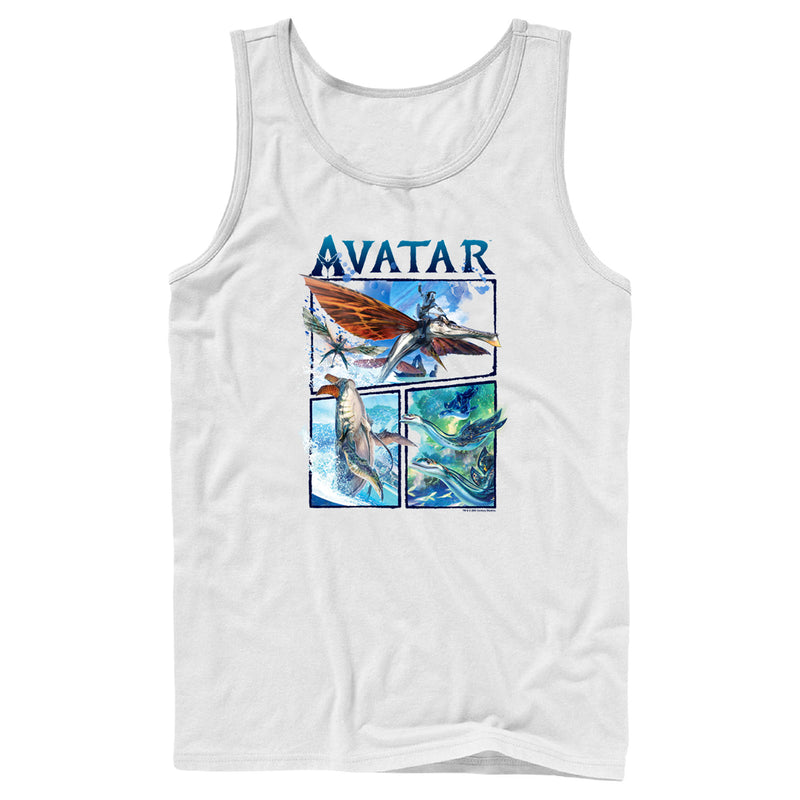 Men's Avatar: The Way of Water Watercolor Air and Sea Creatures Logo Tank Top