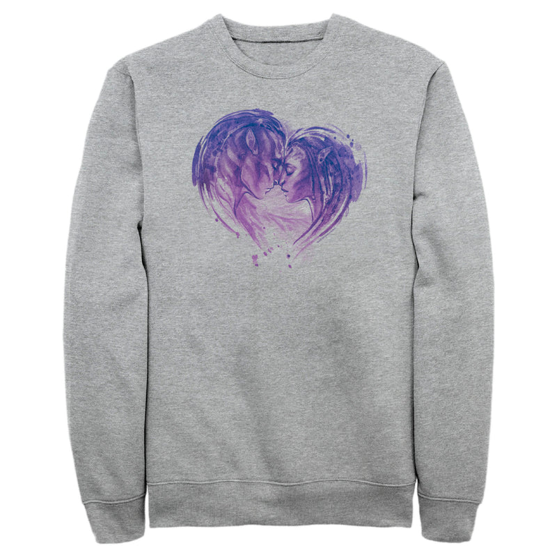 Men's Avatar: The Way of Water Neytiri and Jake Sully Watercolor Heart Sweatshirt