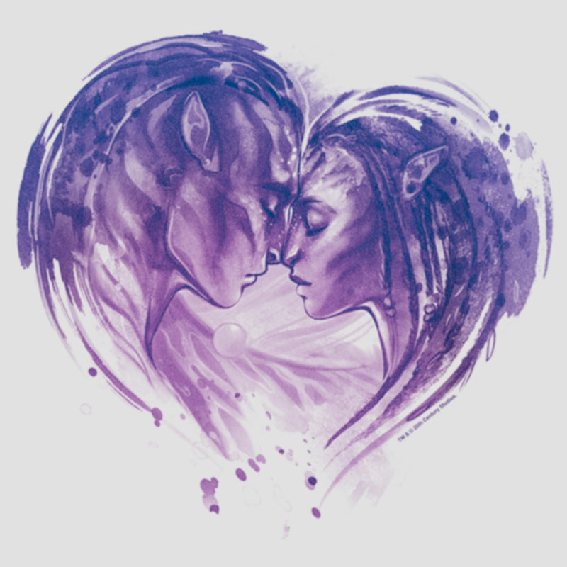 Women's Avatar: The Way of Water Neytiri and Jake Sully Watercolor Heart Racerback Tank Top
