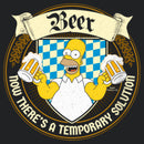 Women's The Simpsons Homer Beer Now There's a Temporary Solution Racerback Tank Top