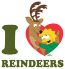 Men's The Simpsons Christmas Lisa I heart Reindeers T-Shirt