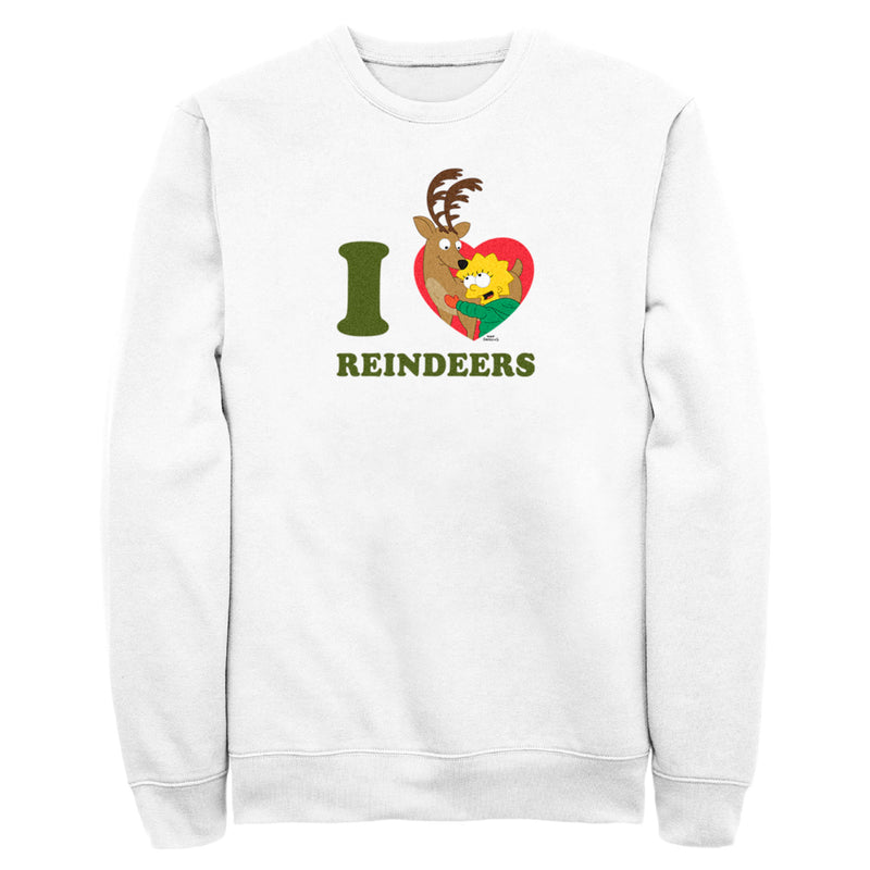 Men's The Simpsons Christmas Lisa I heart Reindeers Sweatshirt