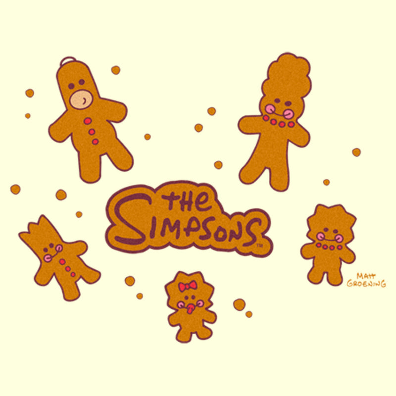 Men's The Simpsons Christmas Gingerbread Cookie Family T-Shirt
