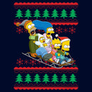 Men's The Simpsons Christmas Family Sledding Adventure Sweatshirt