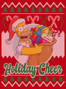 Men's The Simpsons Christmas Homer Holiday Cheer Sweater Print Sweatshirt