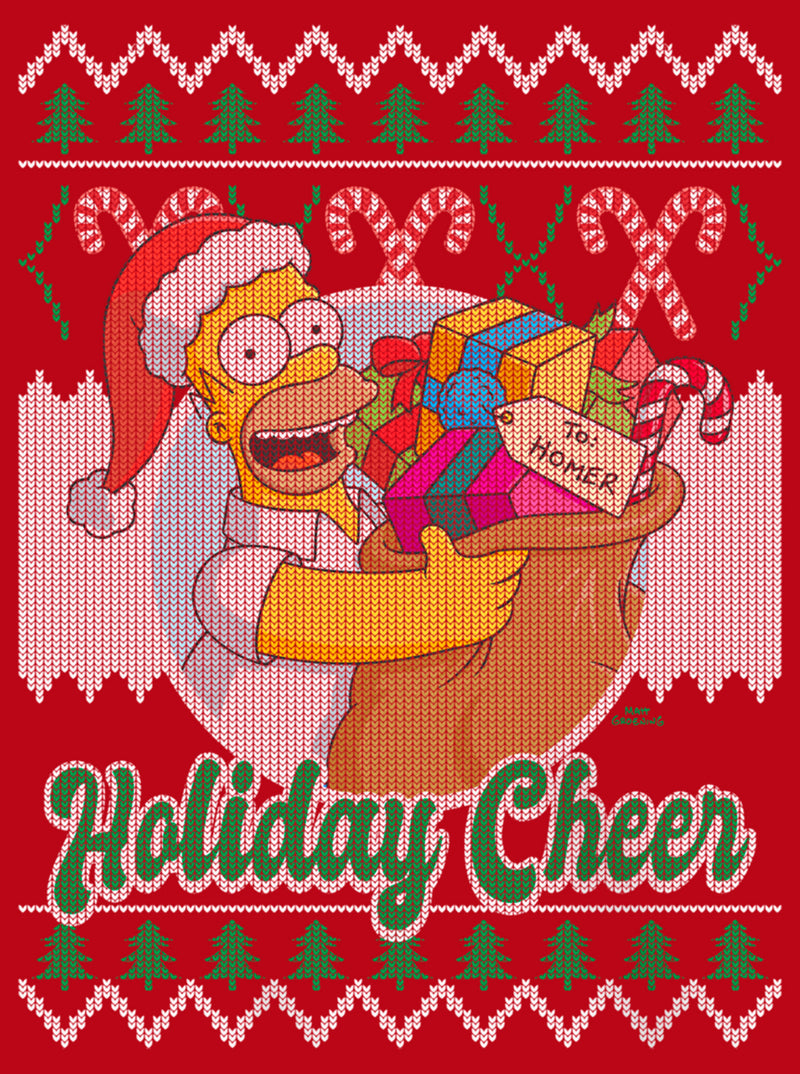 Men's The Simpsons Christmas Homer Holiday Cheer Sweater Print Sweatshirt