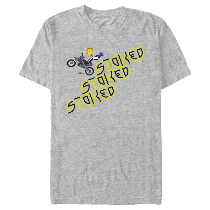 Men's The Simpsons Bart Stoked Motorcycle Trick T-Shirt