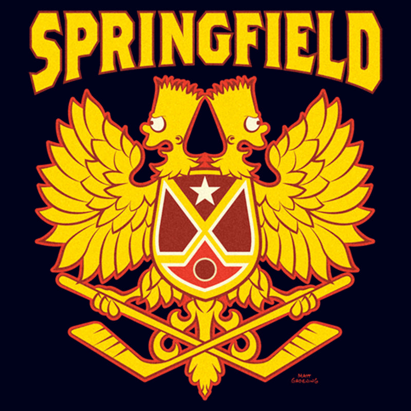 Men's The Simpsons Bart Springfield Hockey Crest T-Shirt