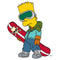 Men's The Simpsons Cool Bart Snowboard T-Shirt