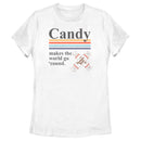 Women's Tootsie Roll Candy Makes the World Go Round T-Shirt