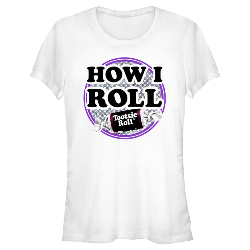 Junior's Tootsie Roll How I Roll Slogan T-Shirt