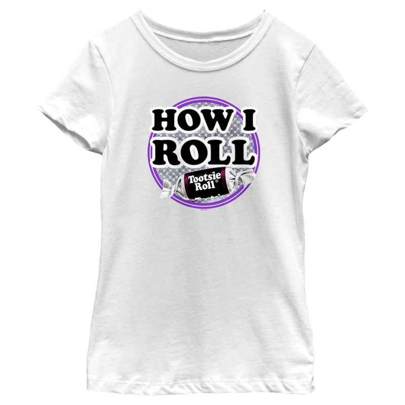 Girl's Tootsie Roll How I Roll Slogan T-Shirt