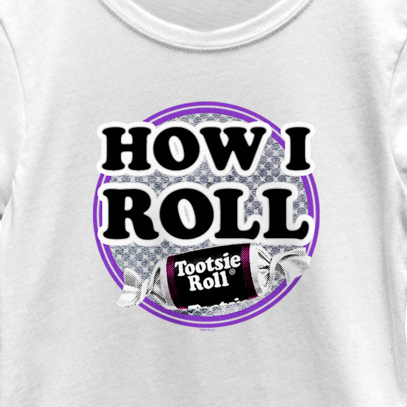 Girl's Tootsie Roll How I Roll Slogan T-Shirt