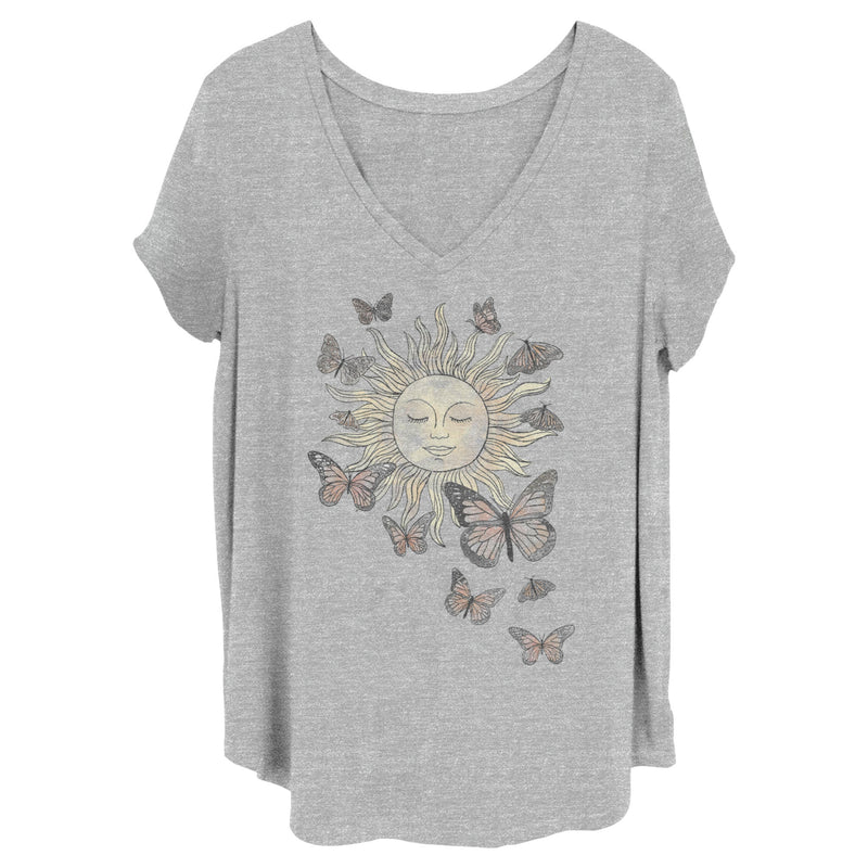 Junior's Lost Gods Monarch Butterfly Sun T-Shirt