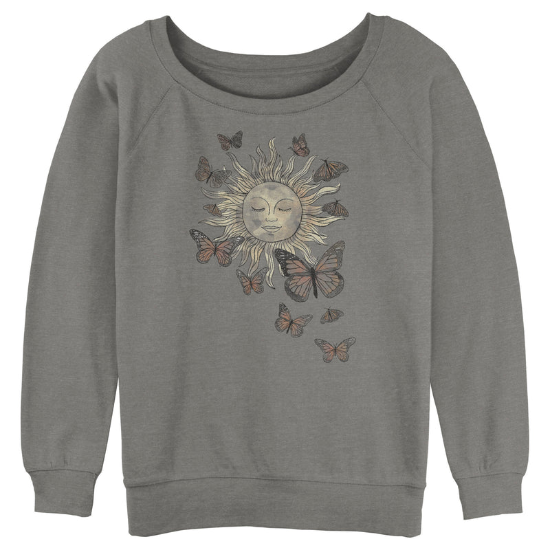 Junior's Lost Gods Monarch Butterfly Sun Sweatshirt