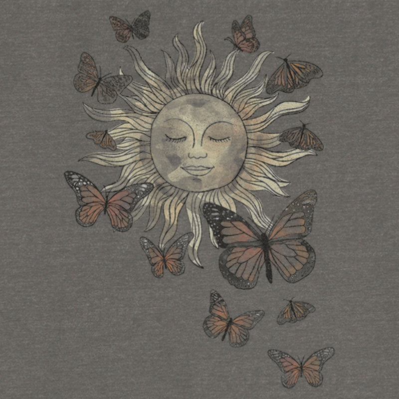 Junior's Lost Gods Monarch Butterfly Sun Sweatshirt