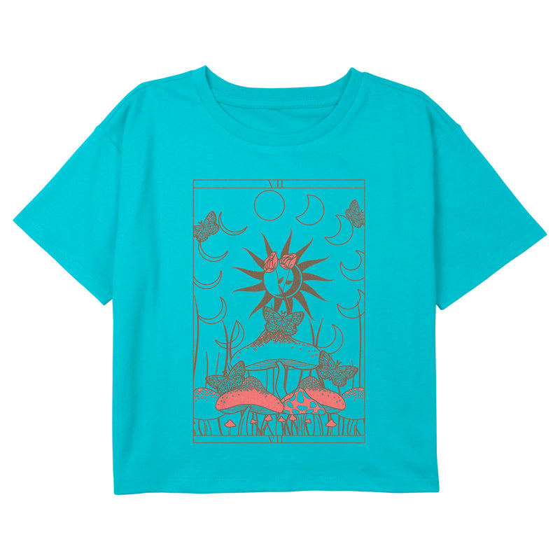 Girl's Lost Gods Mystic Mushroom Tarot Card T-Shirt