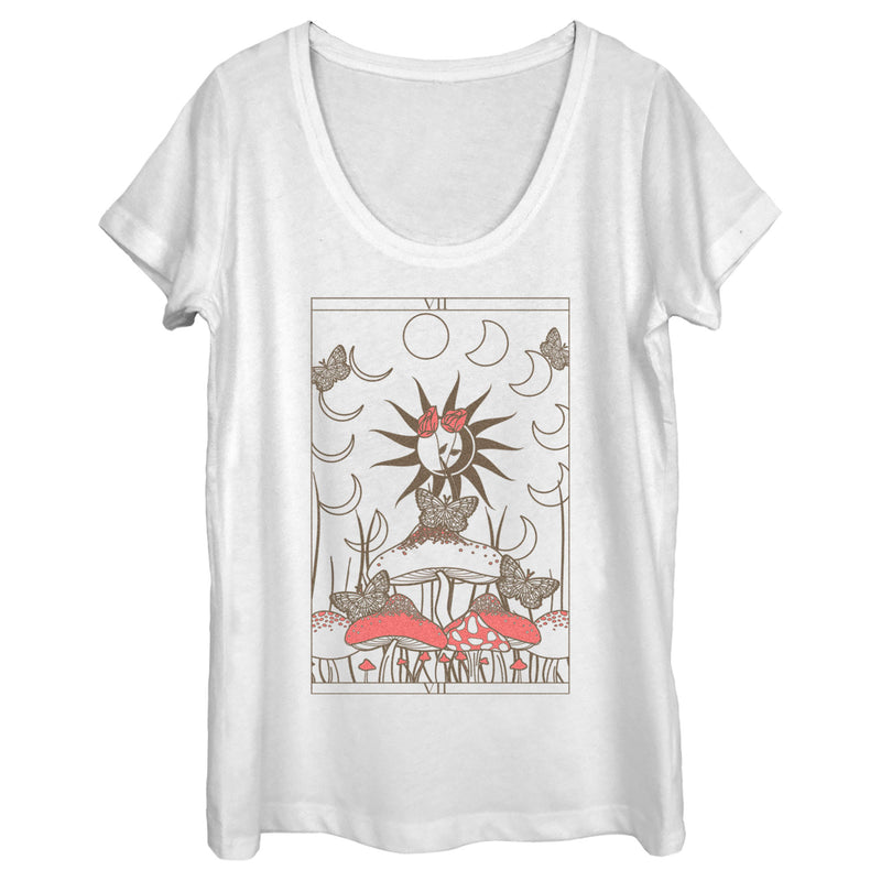 Women's Lost Gods Mystic Mushroom Tarot Scoop Neck