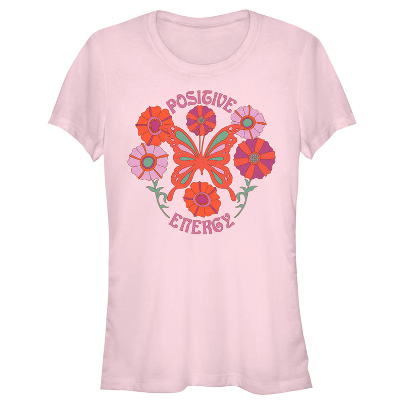 Junior's Lost Gods Positive Energy Butterfly T-Shirt