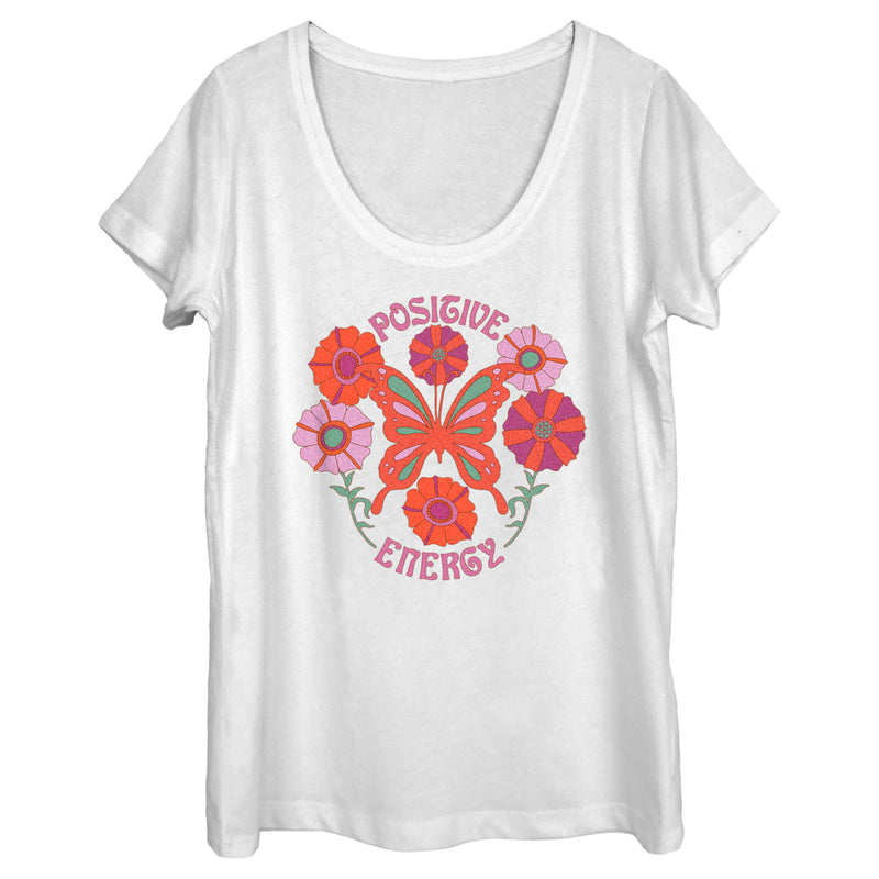 Women's Lost Gods Positive Energy Butterfly Scoop Neck