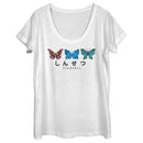 Women's Lost Gods Kindness Butterflies Scoop Neck