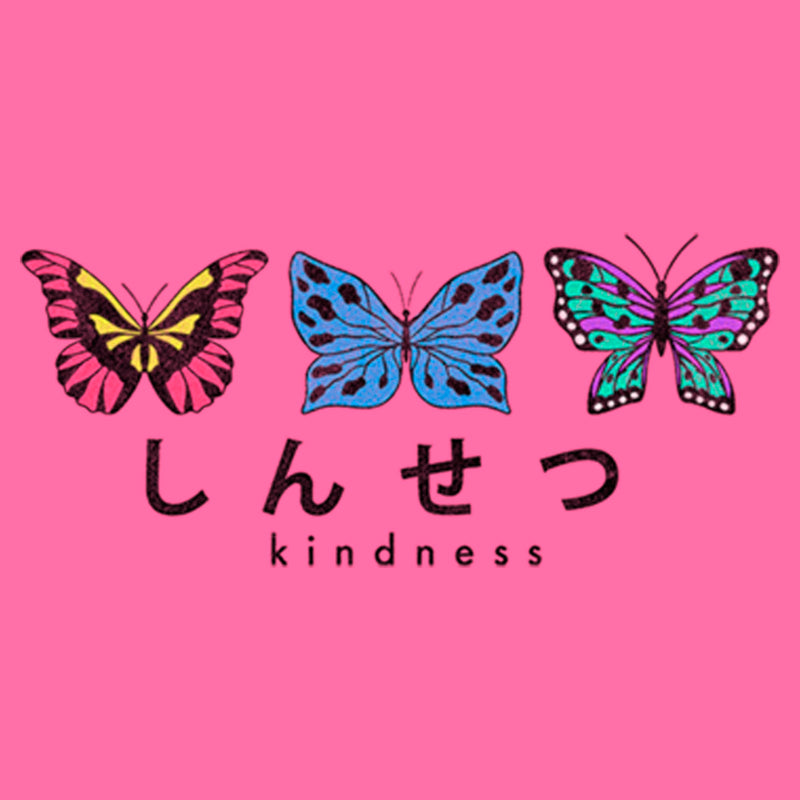 Girl's Lost Gods Kindness Colorful Butterflies T-Shirt