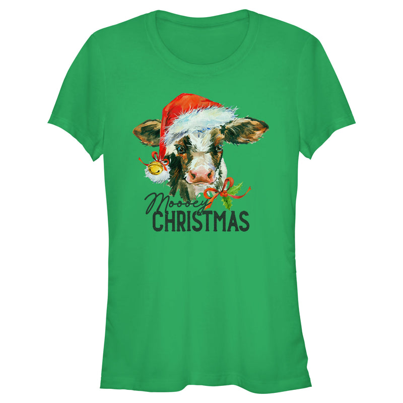 Junior's Lost Gods Moooey Christmas Cow T-Shirt