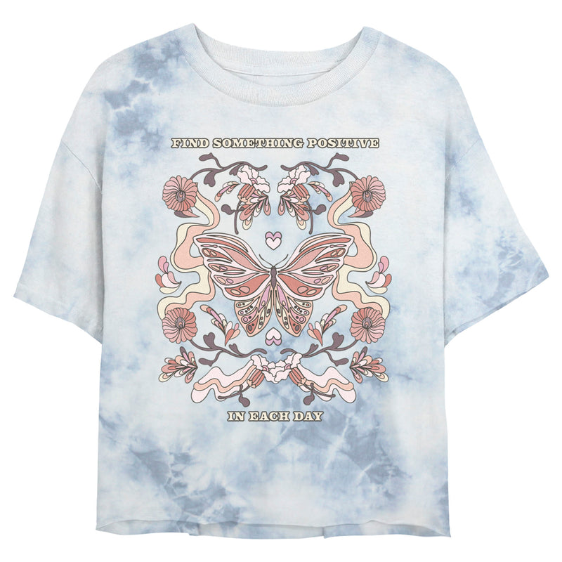 Junior's Lost Gods Positive Day Boho Butterfly T-Shirt