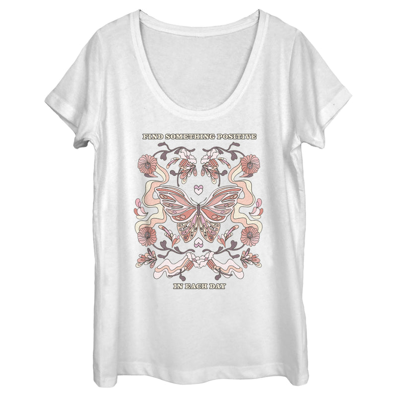 Women's Lost Gods Positive Day Butterfly Scoop Neck