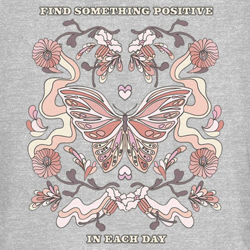 Junior's Lost Gods Positive Day Butterfly T-Shirt