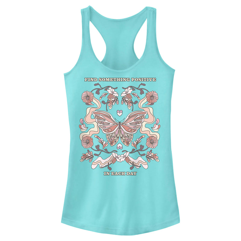 Junior's Lost Gods Positive Day Butterfly Racerback Tank Top