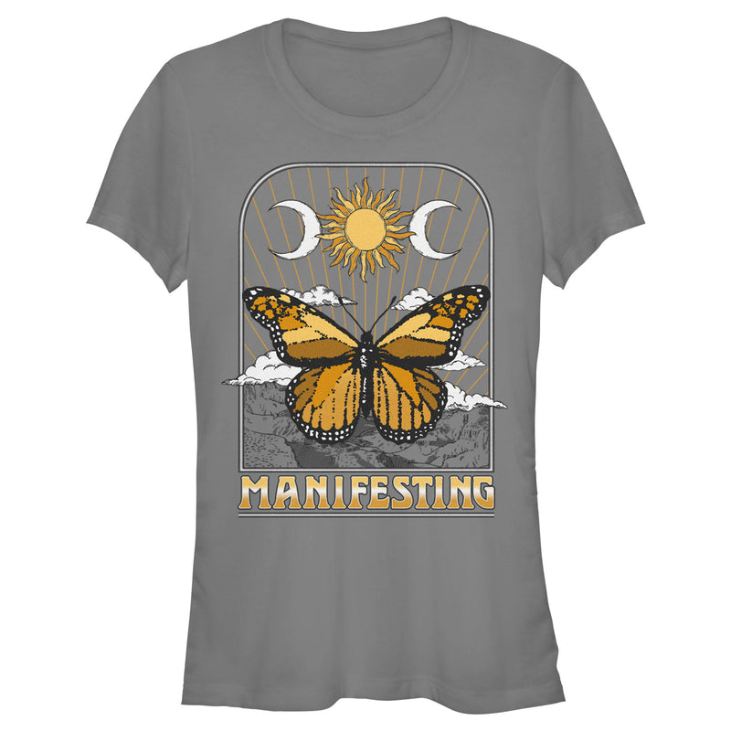 Junior's Lost Gods Manifesting Butterfly T-Shirt