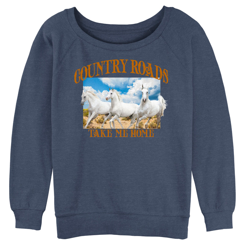 Junior's Lost Gods Country Roads Horses Sweatshirt