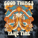 Junior's Lost Gods Good Things Take Time Boho Butterfly T-Shirt