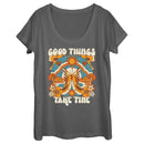 Women's Lost Gods Good Things Take Time Butterfly Scoop Neck