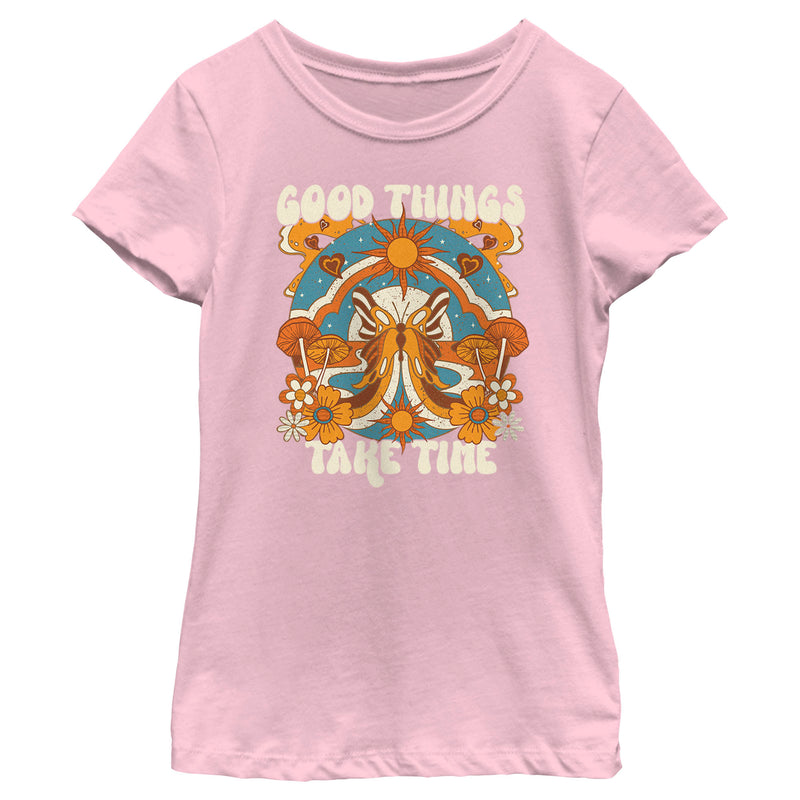 Girl's Lost Gods Good Things Take Time Butterfly T-Shirt