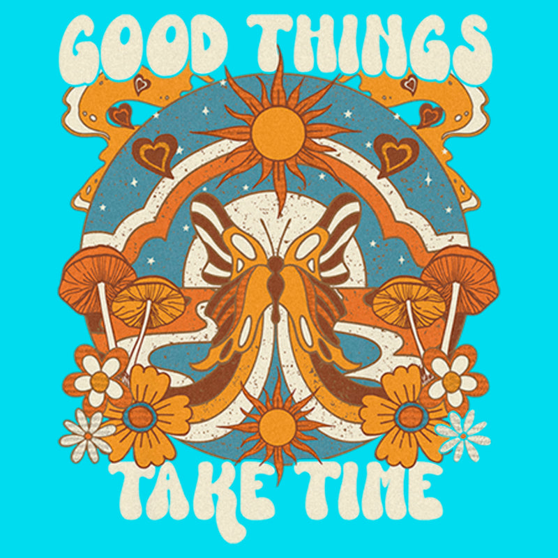 Girl's Lost Gods Good Things Take Time Boho Butterfly T-Shirt