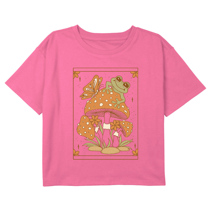 Girl's Lost Gods Frog and Mushroom Tarot Card T-Shirt