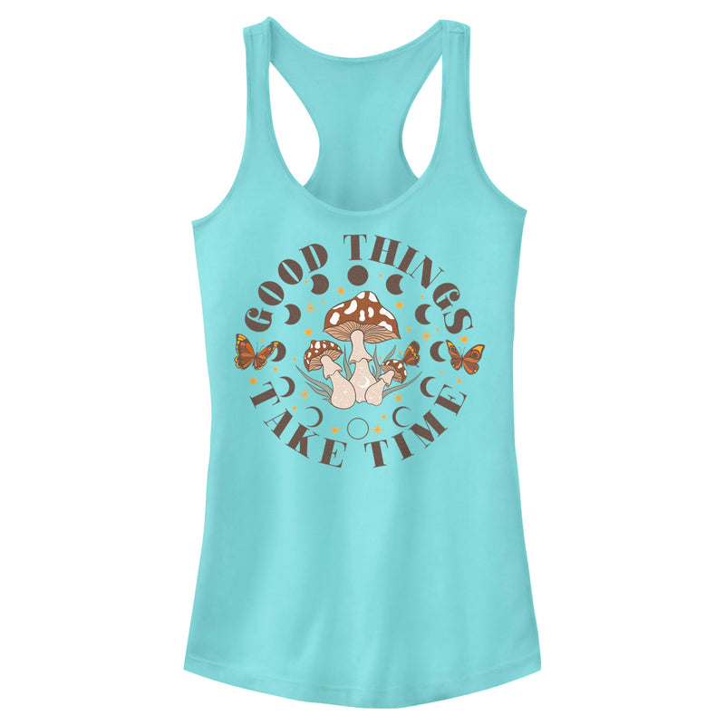 Junior's Lost Gods Good Things Take Time Racerback Tank Top