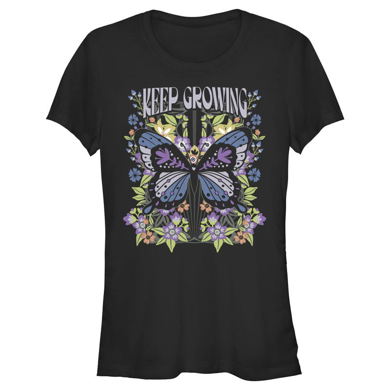 Junior's Lost Gods Keep Growing Butterfly T-Shirt