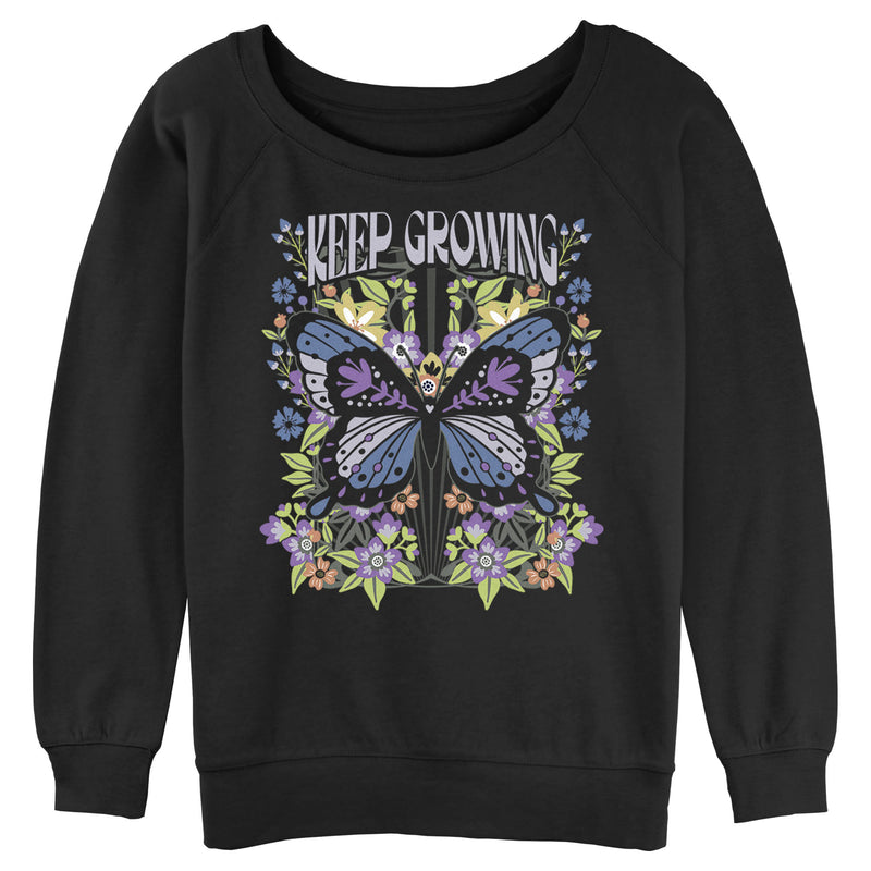 Junior's Lost Gods Keep Growing Butterfly Sweatshirt