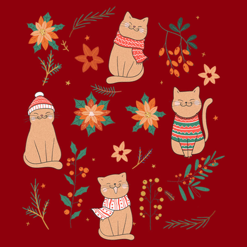 Men's Lost Gods Christmas Floral Cats T-Shirt