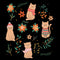 Junior's Lost Gods Christmas Floral Cats T-Shirt