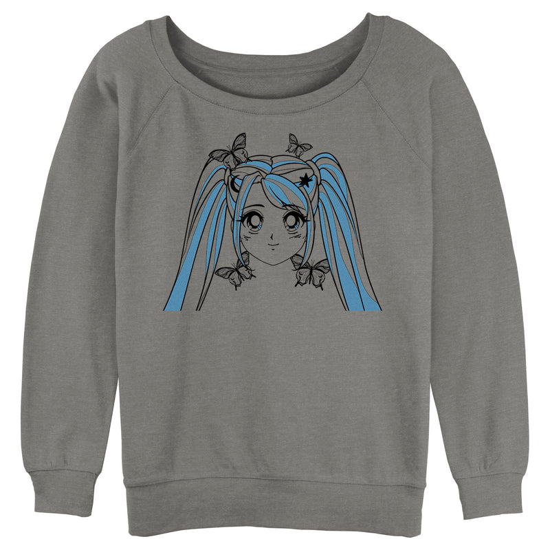 Junior's Lost Gods Butterfly Anime Face Sweatshirt