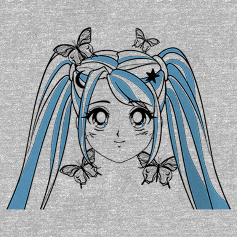 Girl's Lost Gods Butterfly Anime Face T-Shirt