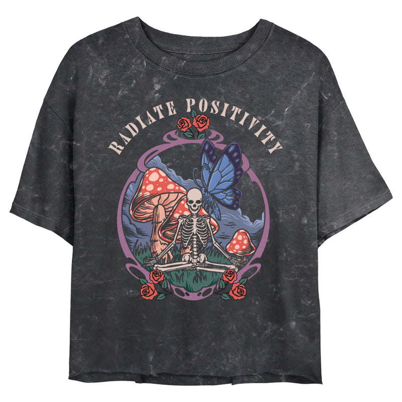 Junior's Lost Gods Radiate Positivity Skeleton T-Shirt