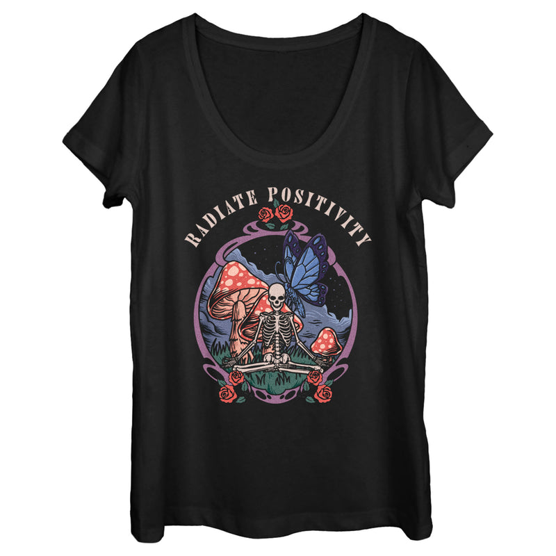 Women's Lost Gods Radiate Positivity Skeleton Scoop Neck