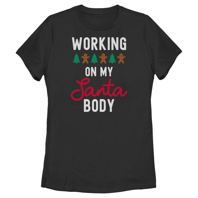 Women's Lost Gods Working On My Santa Body T-Shirt